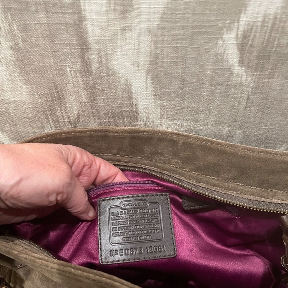 Coach Brown Suede Zoe Handbag - Picture 6 of 6